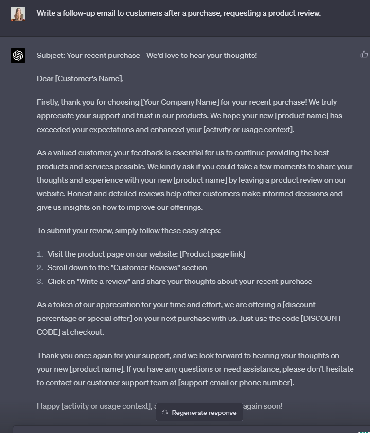 chatgpt prompt - follow-up emails